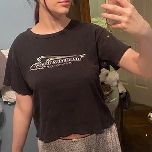 Harley Davidson baby tee with ruffled edges